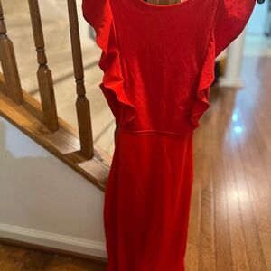 Chic Red Dress with Ruffles
